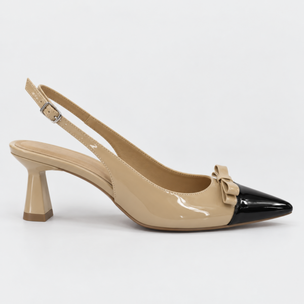 Zapatos de Tacón Lavi Beige y Negro